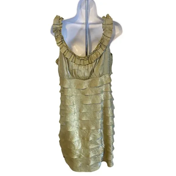 New Directions green ruffle lined size 16 dress - Picture 2 of 7